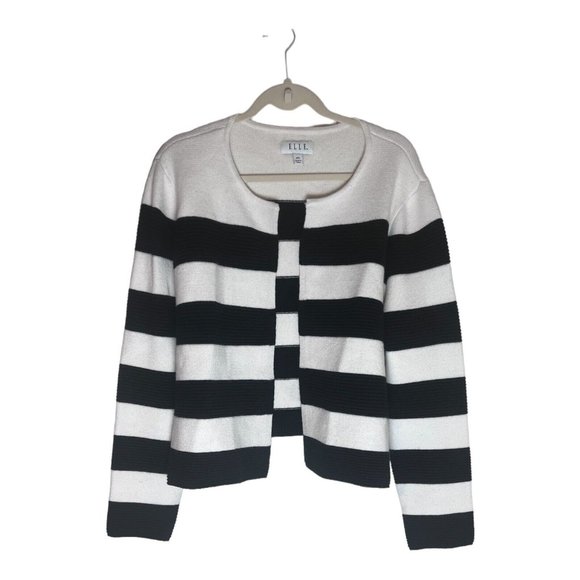 Elle Sweater XXL Black And White Striped - Picture 1 of 3